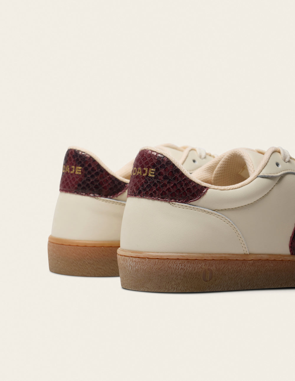 Baskets Lucia - Écru python bordeaux