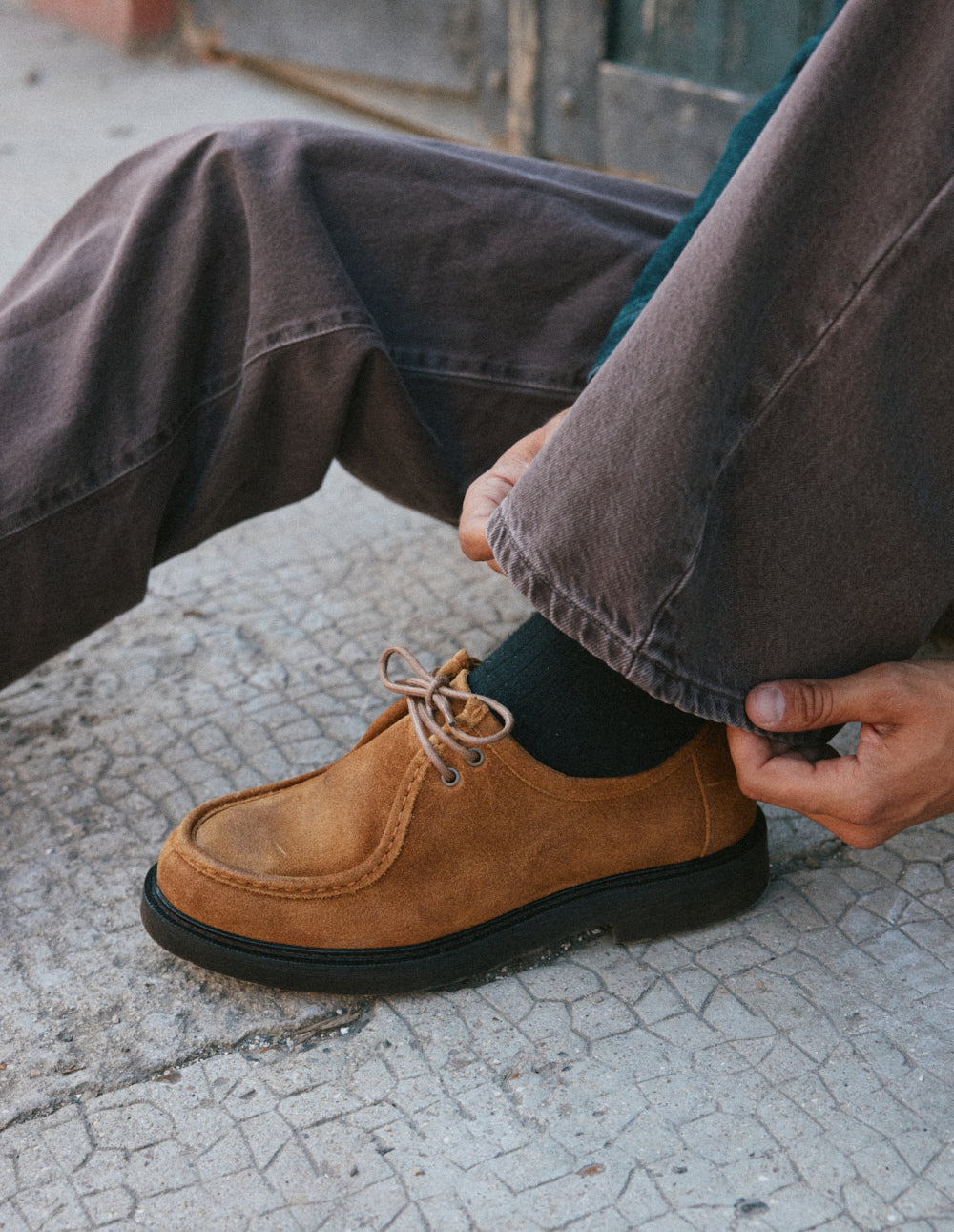 Luno derby - Cognac oiled suede
