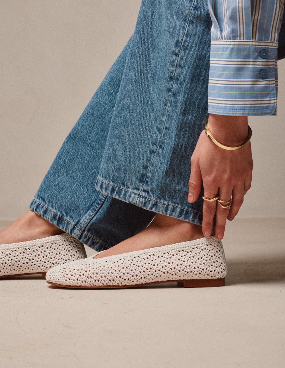 Mahi Ballet flats - Ecru Braided
