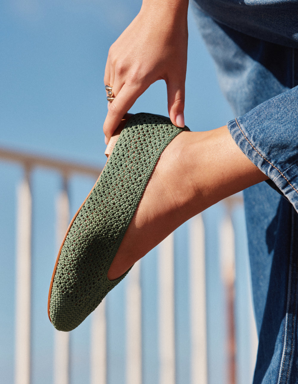 Mahi Ballet flats - Green Braided