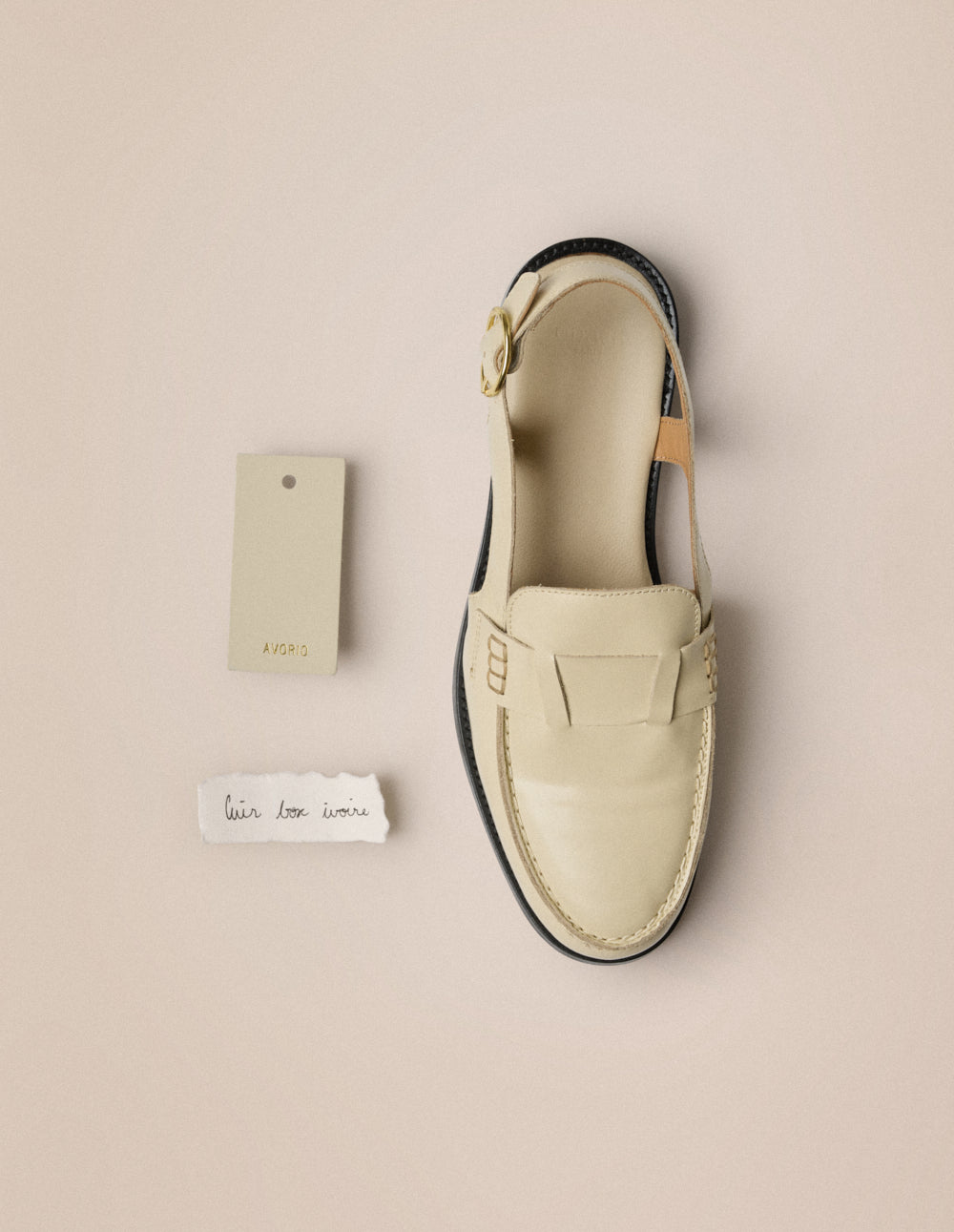Mocassins Mangsa - Cuir box ivoire