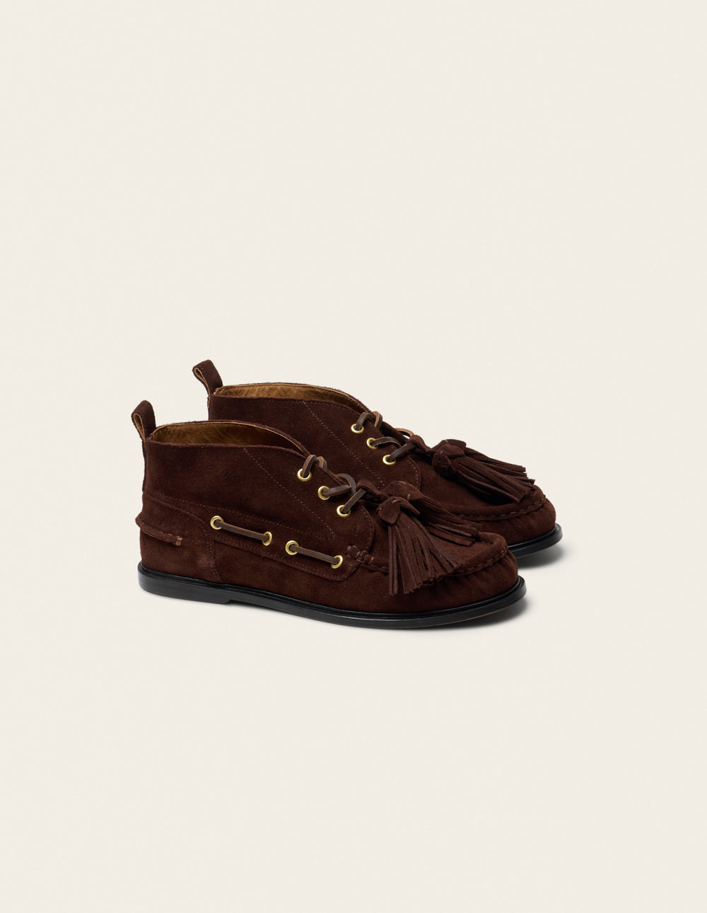 Bottines à lacets Mara - Suède chocolat