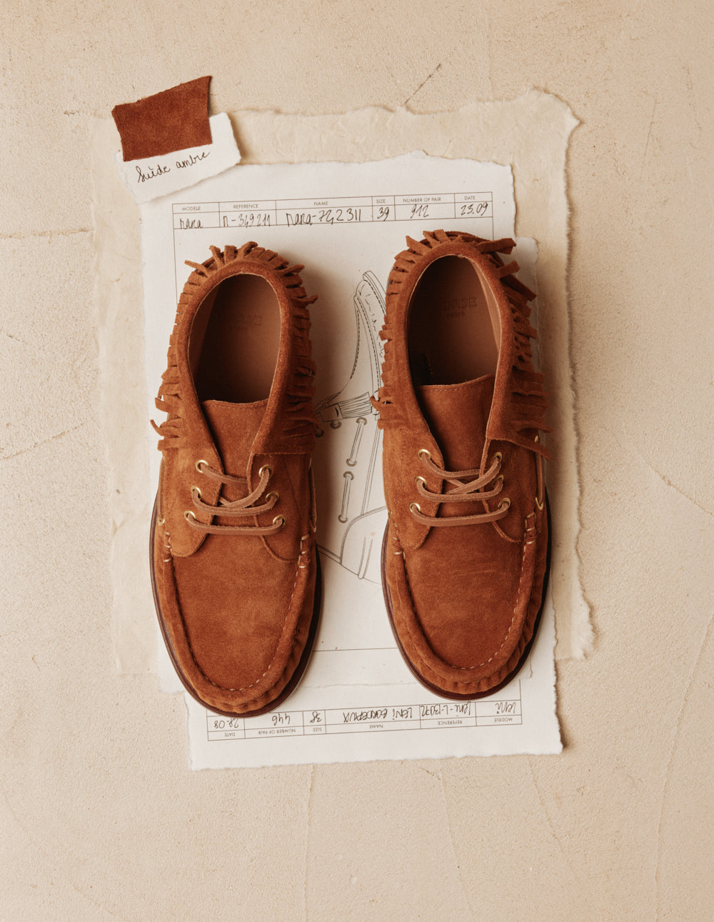 Bottines à lacets Mara - Suède ambre