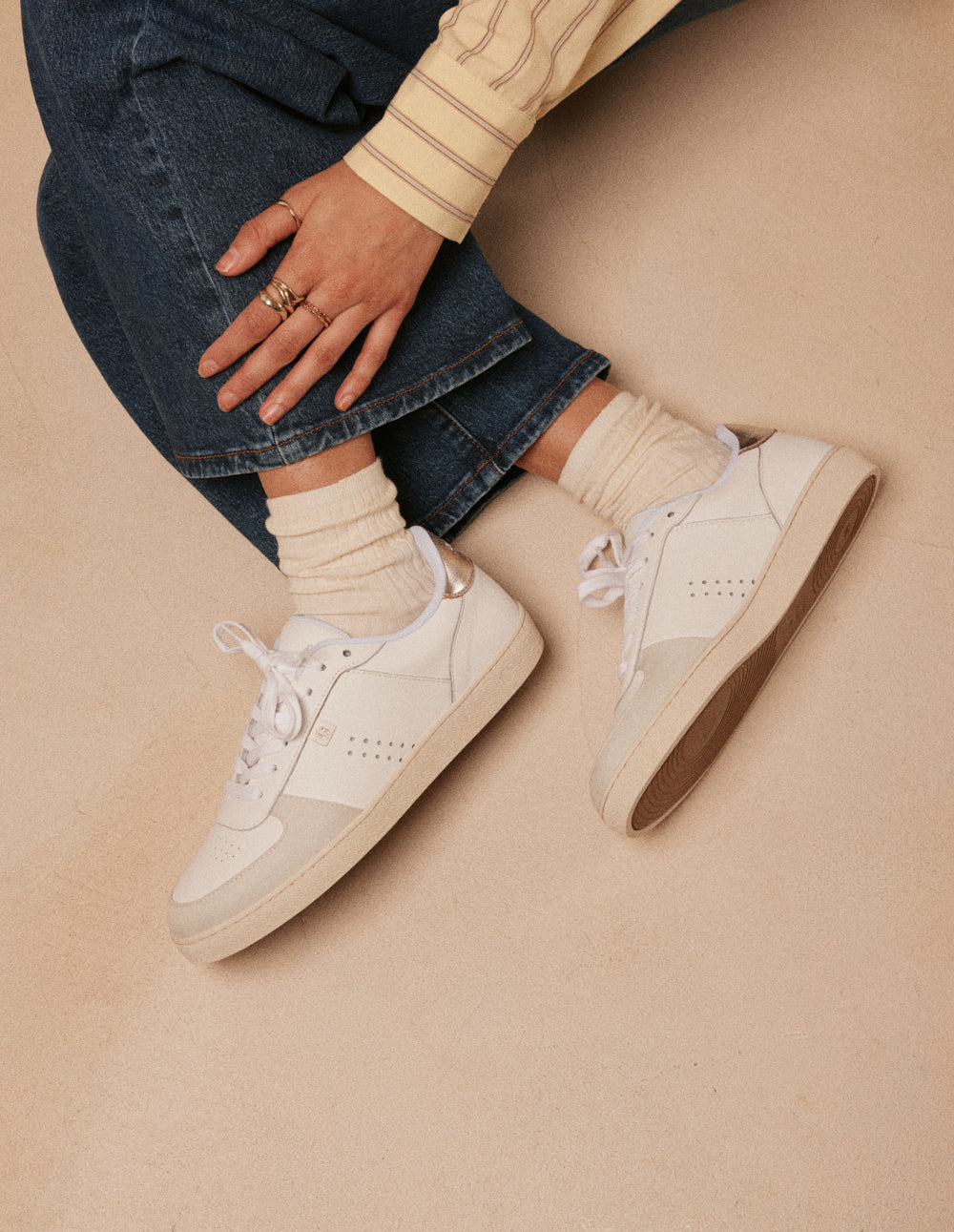 Marie low-top trainers - White silver