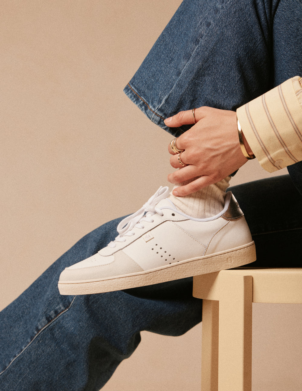 Marie low-top trainers - White silver