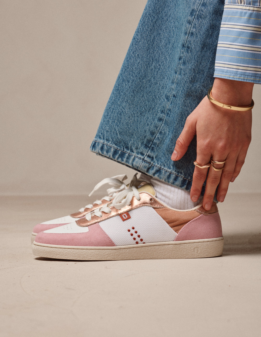 Marie low-top trainers - White pink