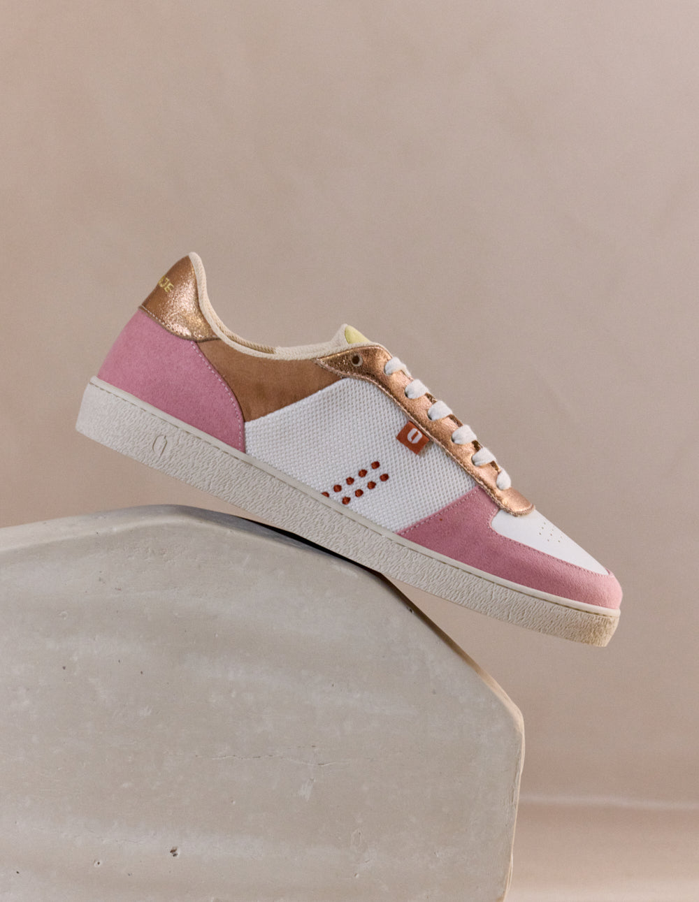 Baskets basses Marie - Rose blanc