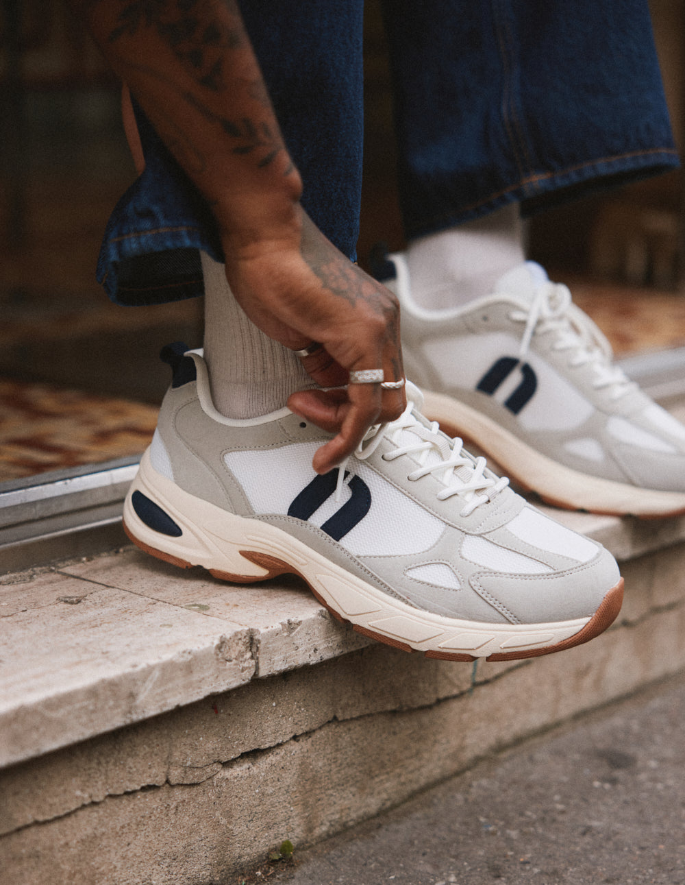 Max Low-top trainers - Light grey navy
