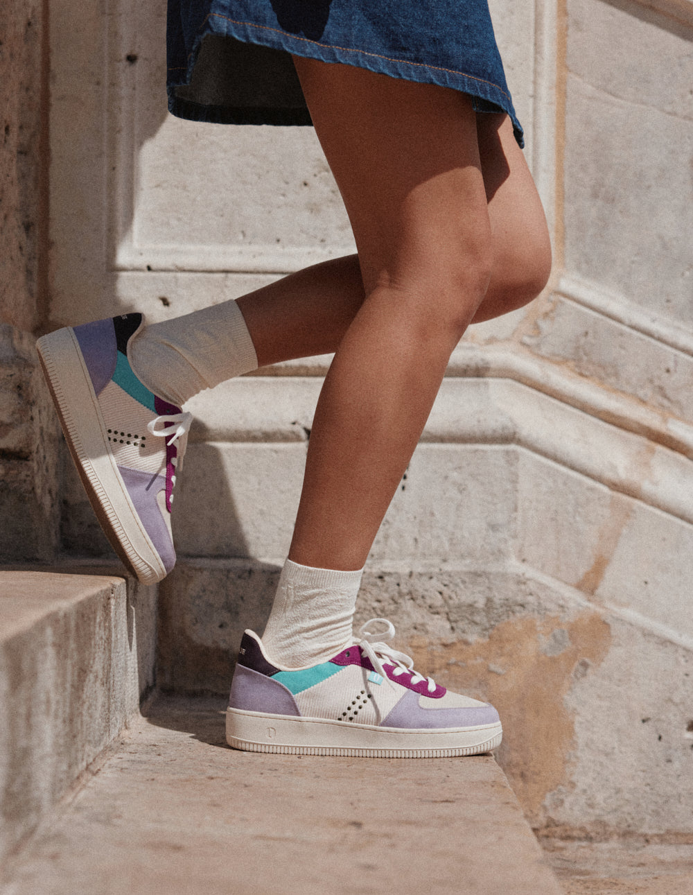 Maxence F low-top trainers - Lilac ecru purple
