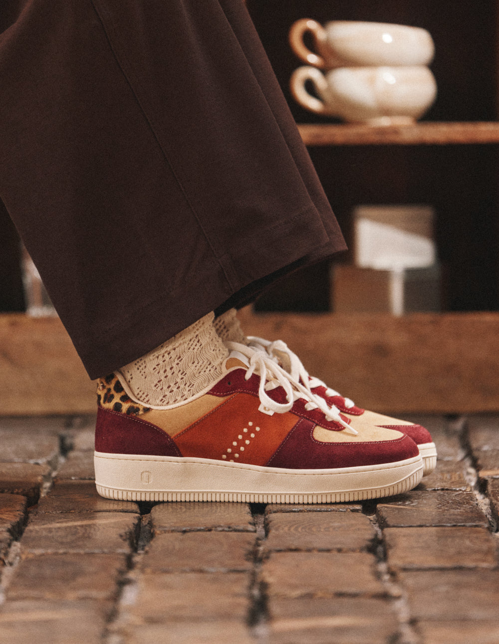 Maxence F Low-top Trainers - Burgundy Beige