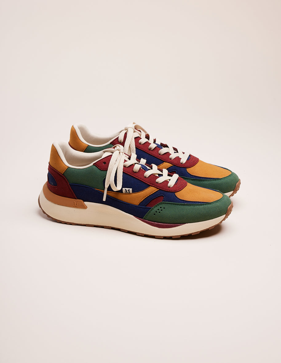 Low-top trainers Anael - Vegan suede fir navy ochre