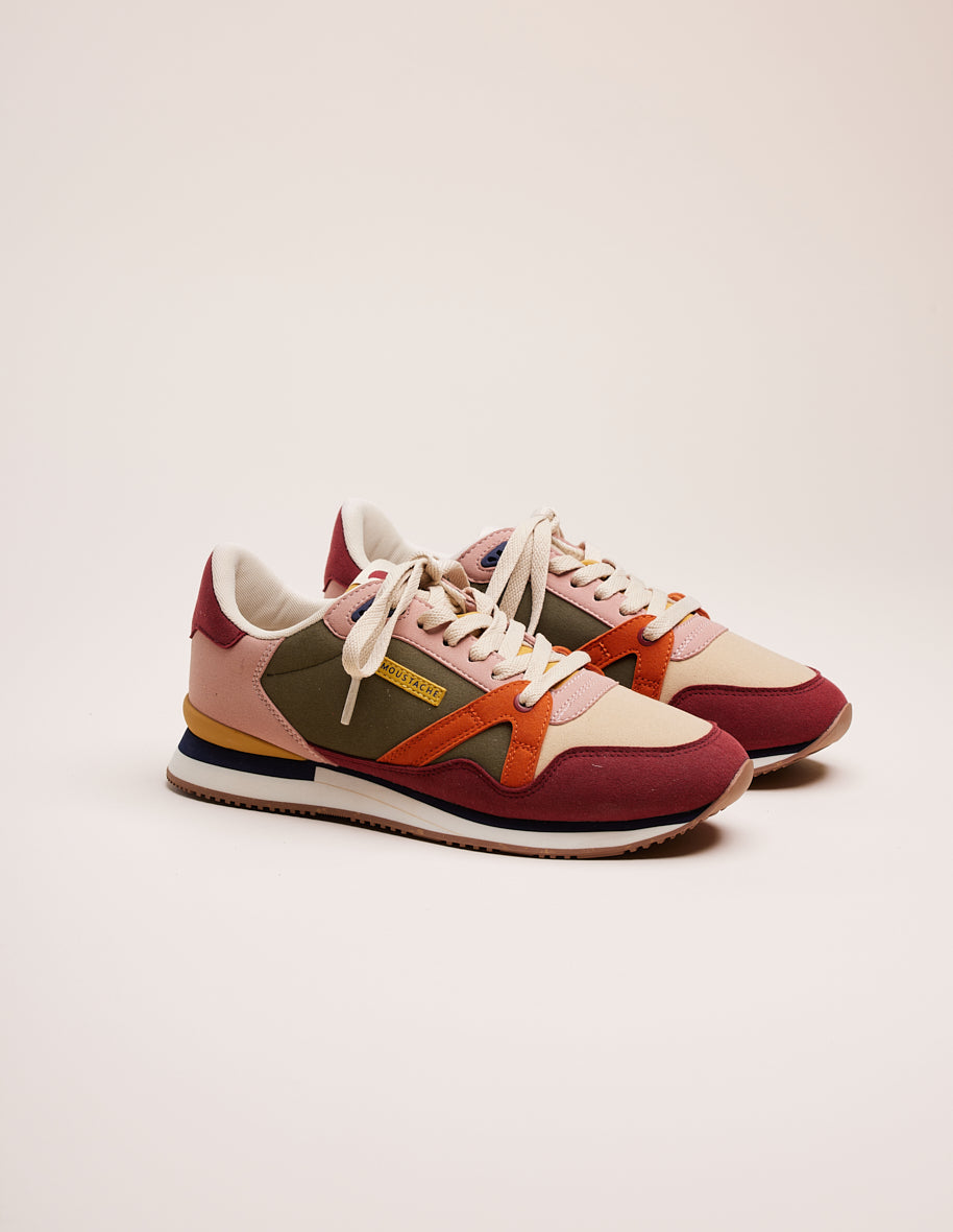 Andrée Basse sneakers - Sweden Vegan Bordeaux Beige Orange