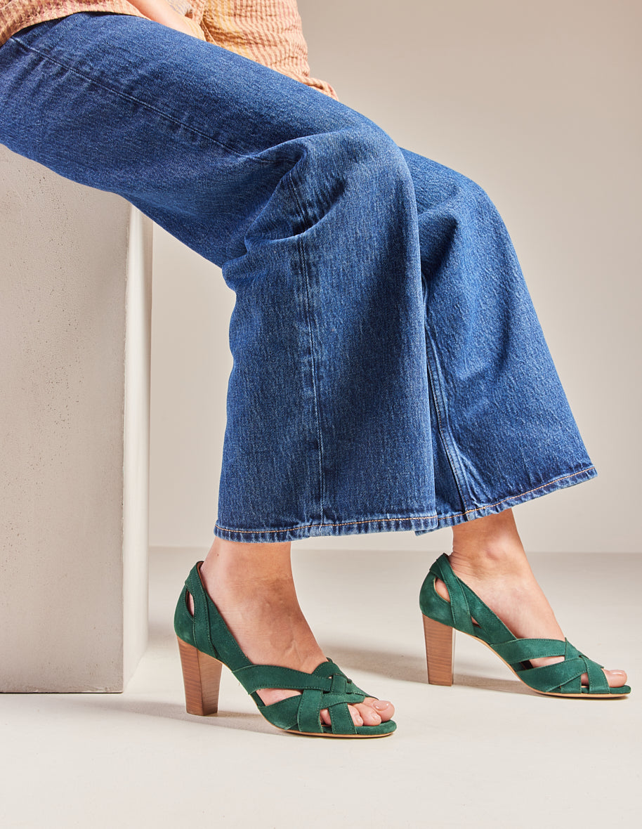 Heeled sandals Clémentine H Fir suede1