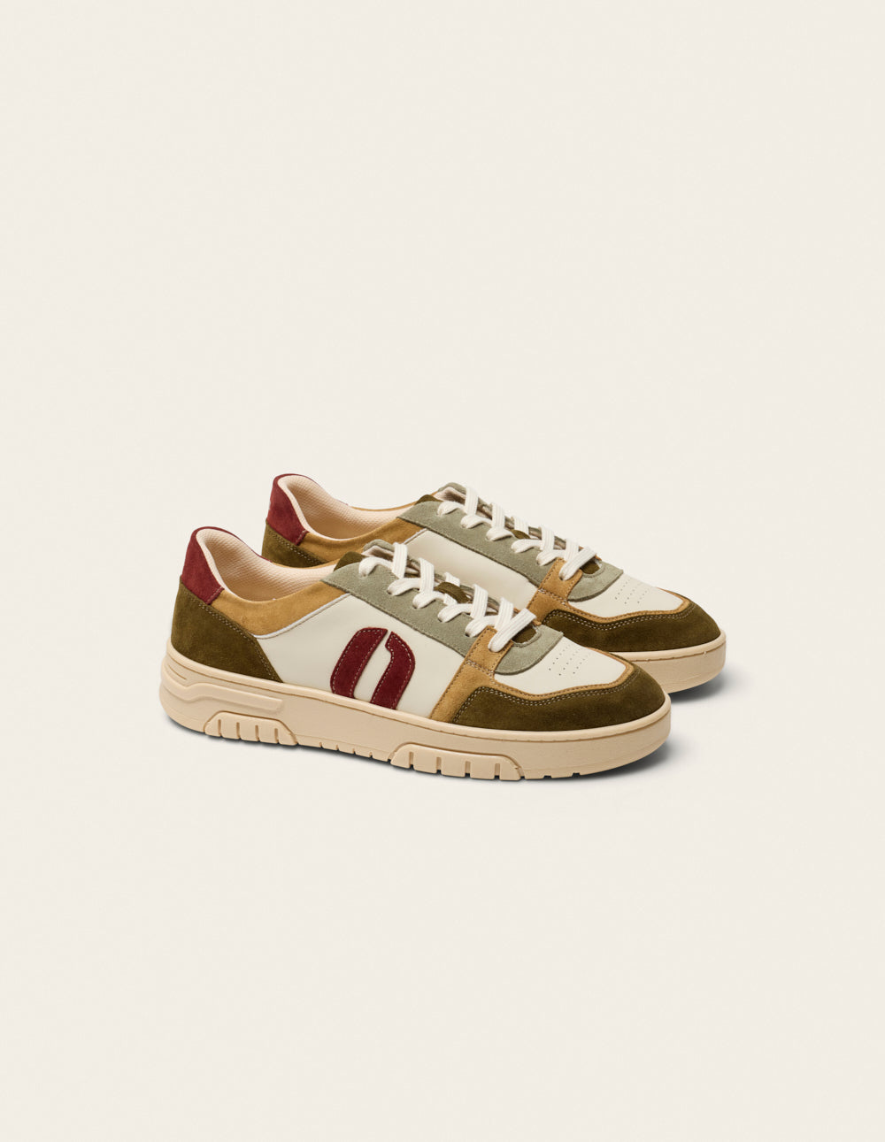 Baskets Nino - Kaki taupe écru