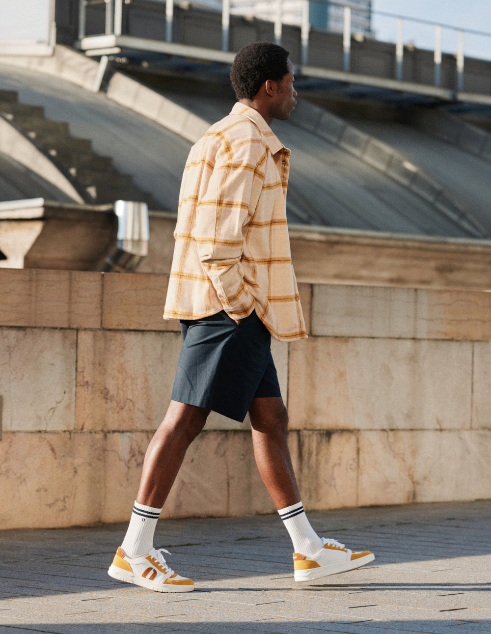 Baskets basses Nino - Ocre blanc marron