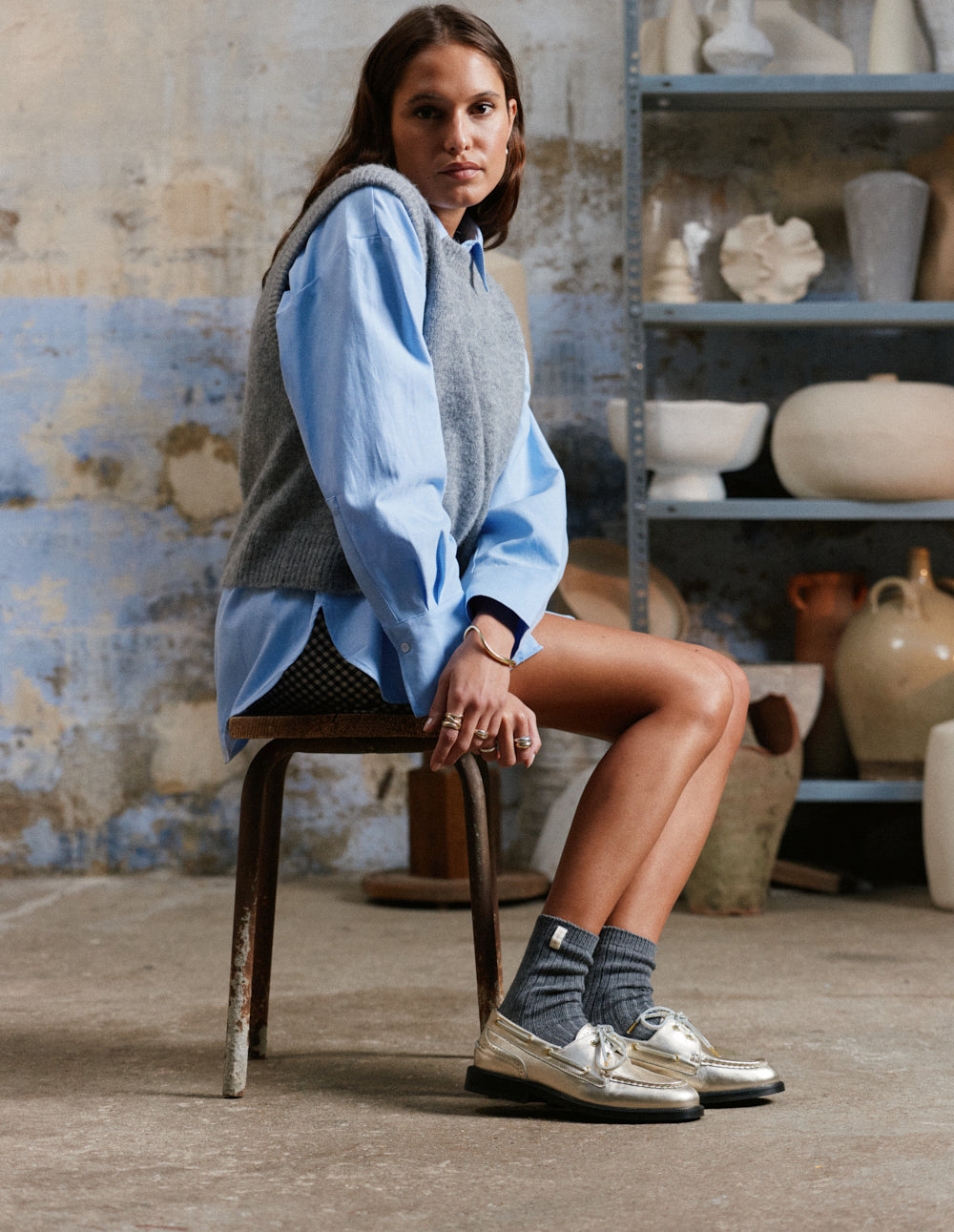 Niza Derbies - Gold Leather