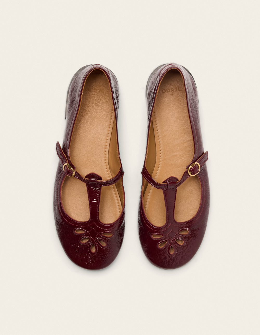 Nola ballet flats - Burgundy Patent Pleated Leather