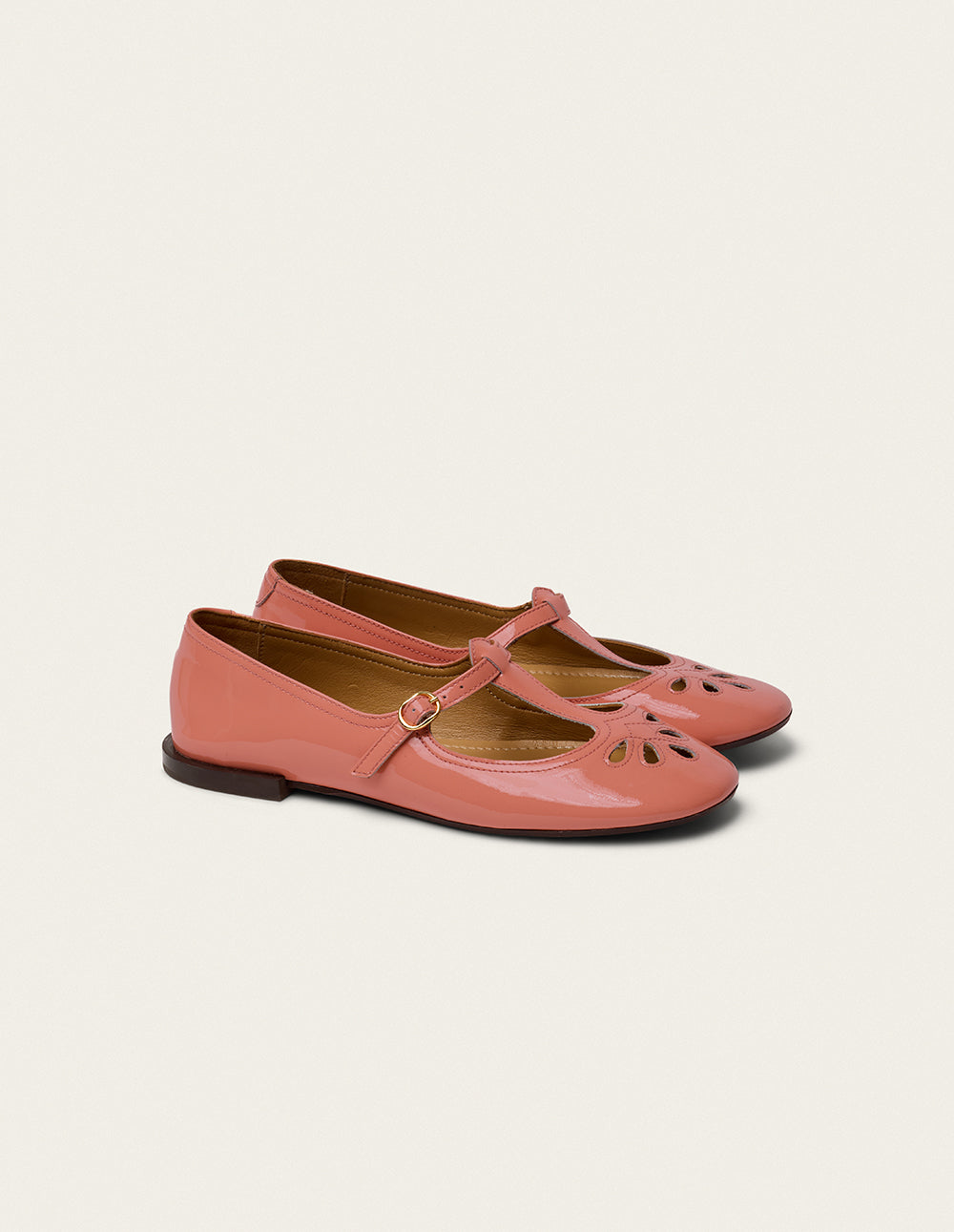 Ballerines Nola - Cuir verni pêche