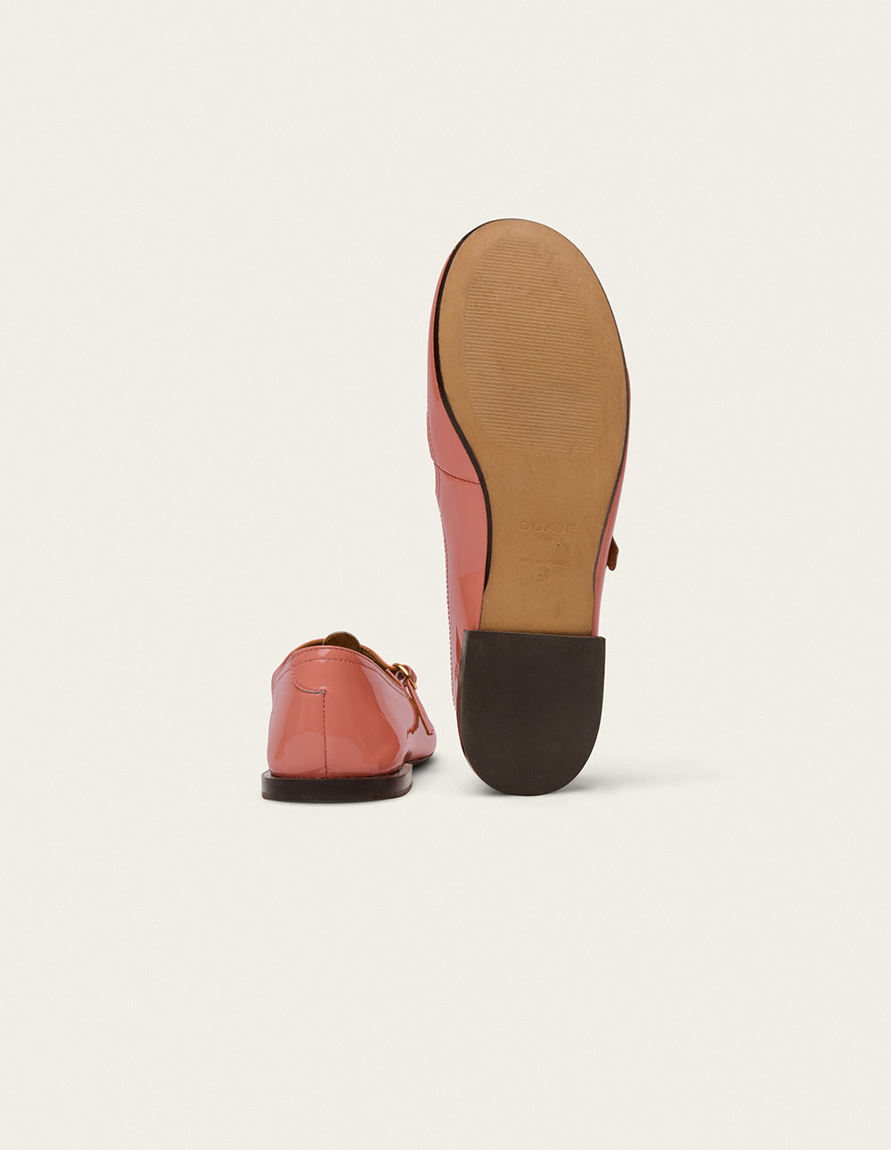 Ballerines Nola - Cuir verni pêche