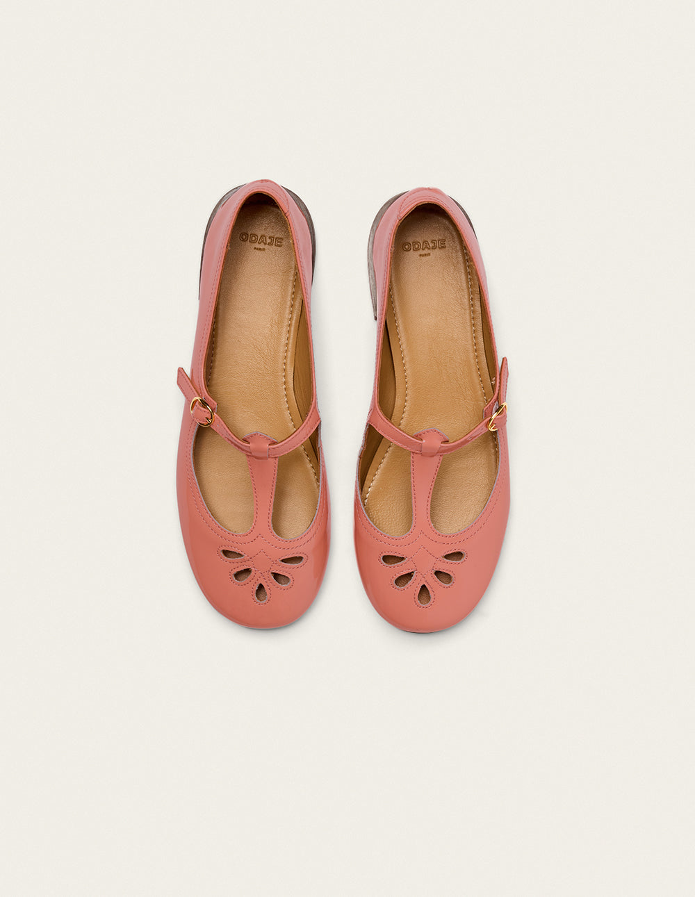 Ballerines Nola - Cuir verni pêche