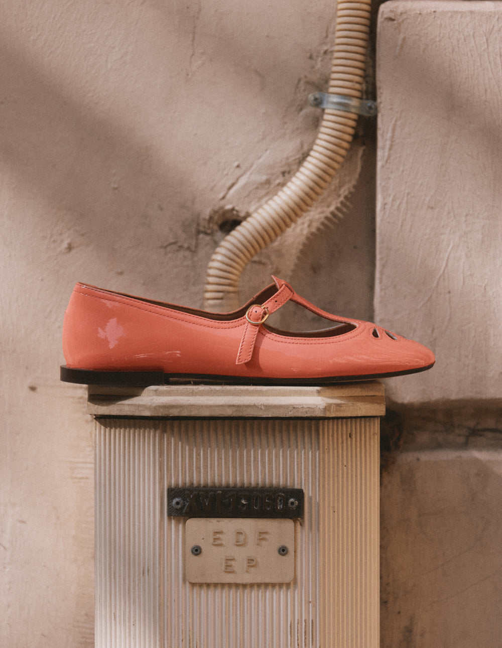 Ballerines Nola - Cuir verni pêche