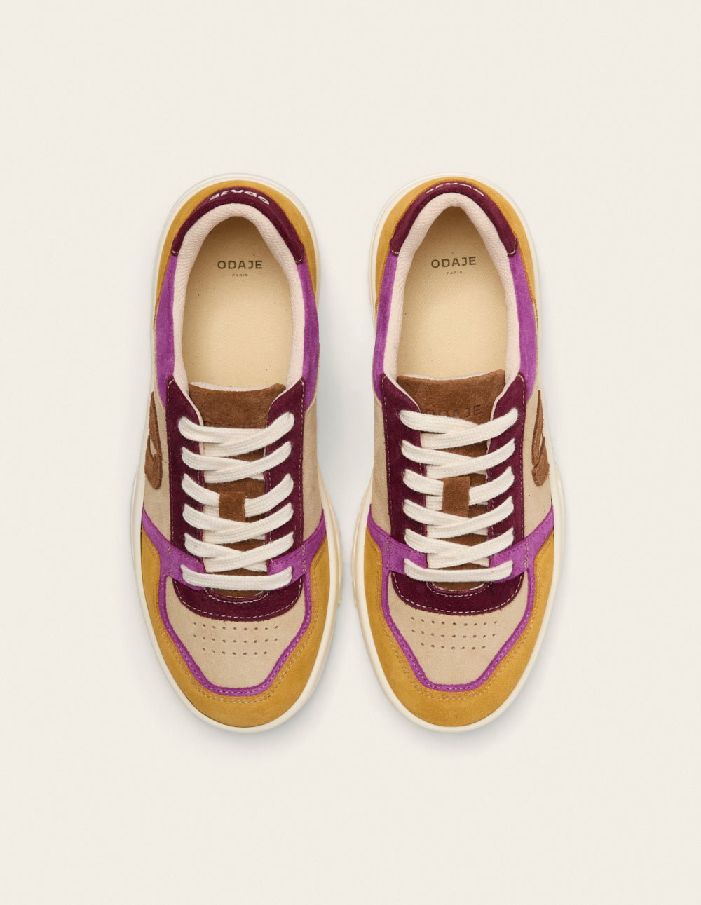 Nora low-top trainers - Ochre lilac beige