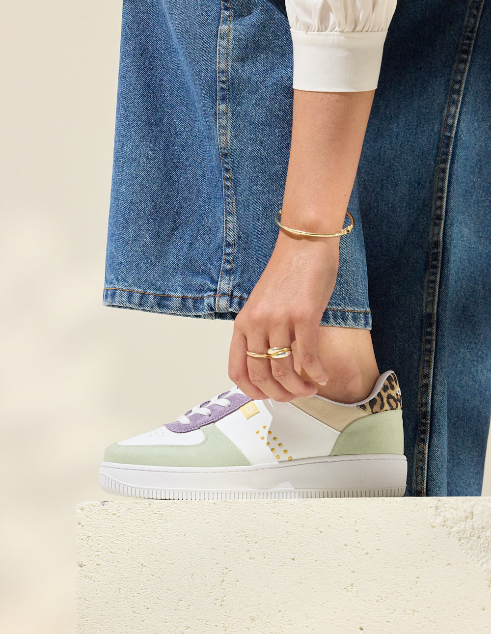 Maxence F low-top sneakers - Green white lilac