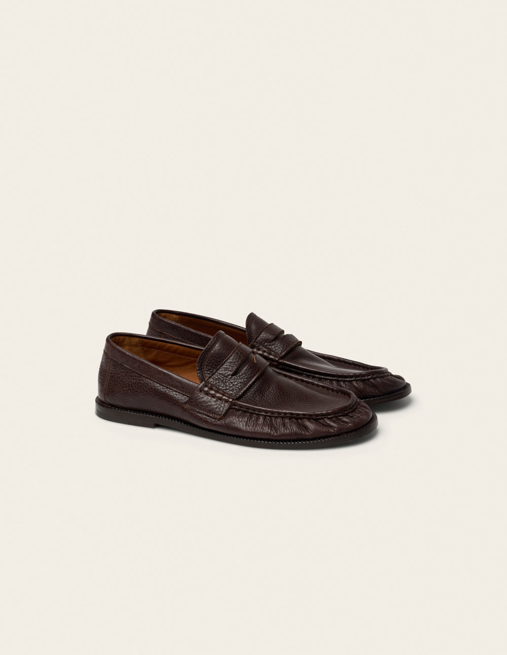 Olio loafers - Brown Grained Leather