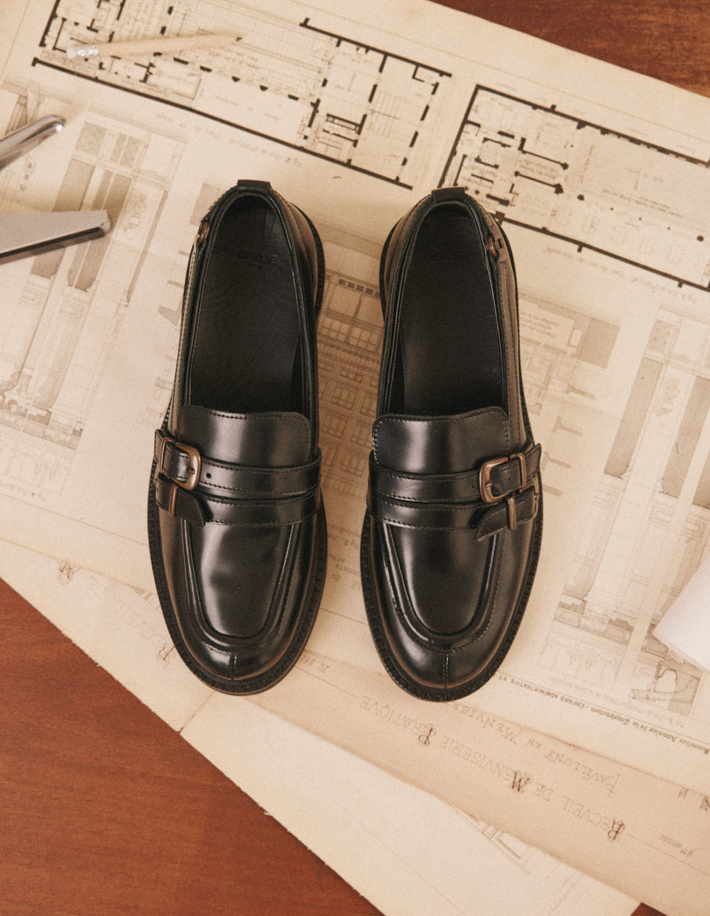Mocassins Olyme - Cuir box noir