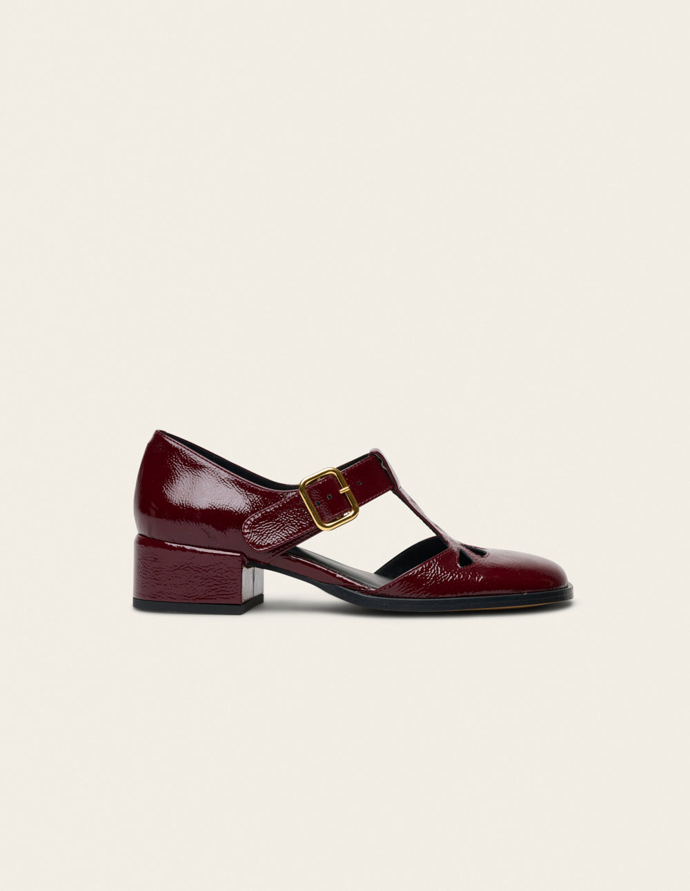 Omi pumps - Burgundy patent pleated leather