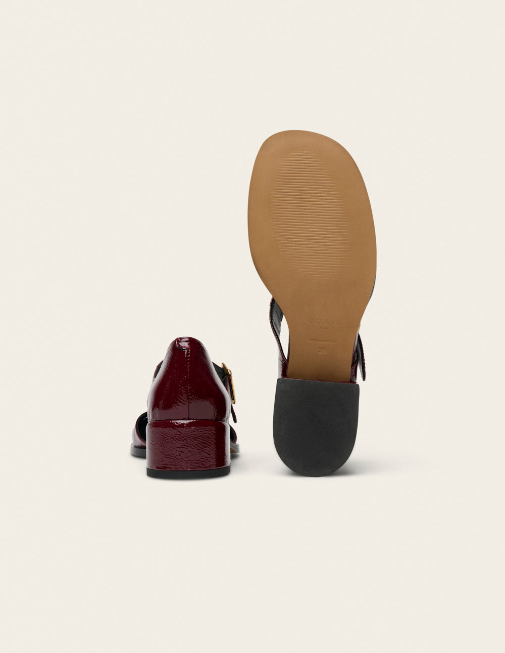 Omi pumps - Burgundy patent pleated leather