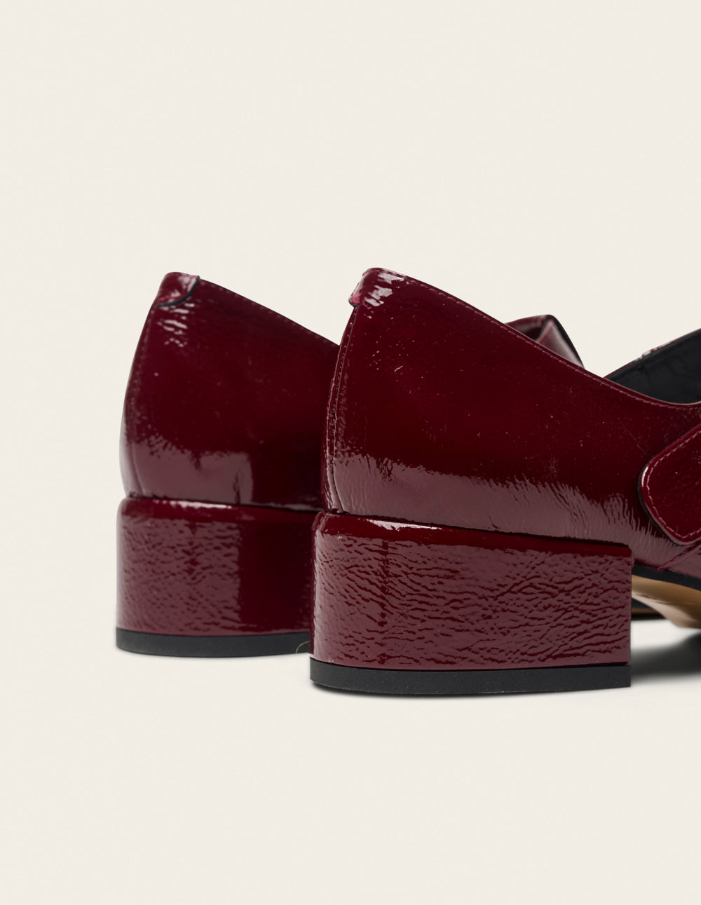 Omi pumps - Burgundy patent pleated leather
