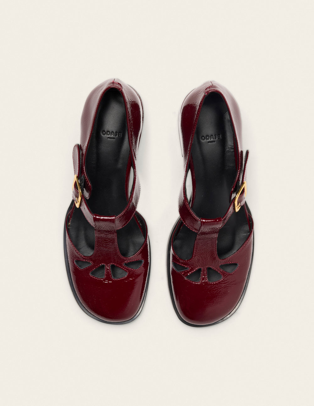 Omi pumps - Burgundy patent pleated leather