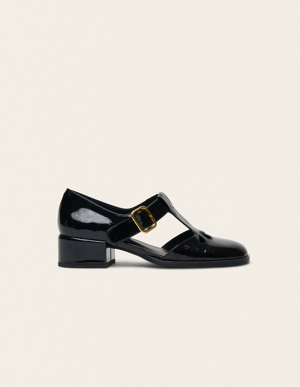 Omi Pumps - Black Patent Pleated Leather