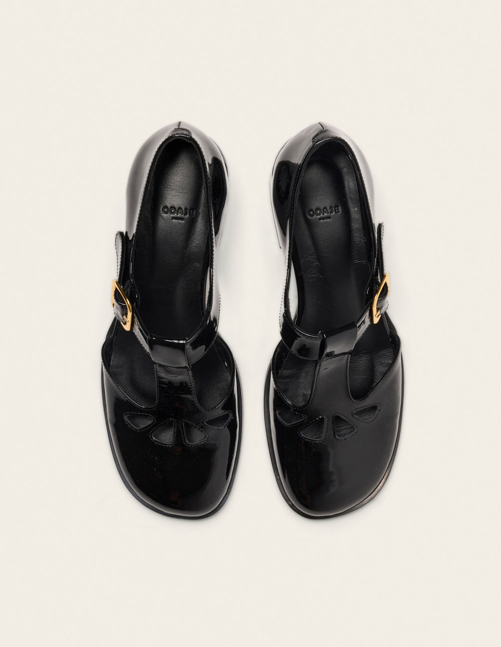 Omi Pumps - Black Patent Pleated Leather