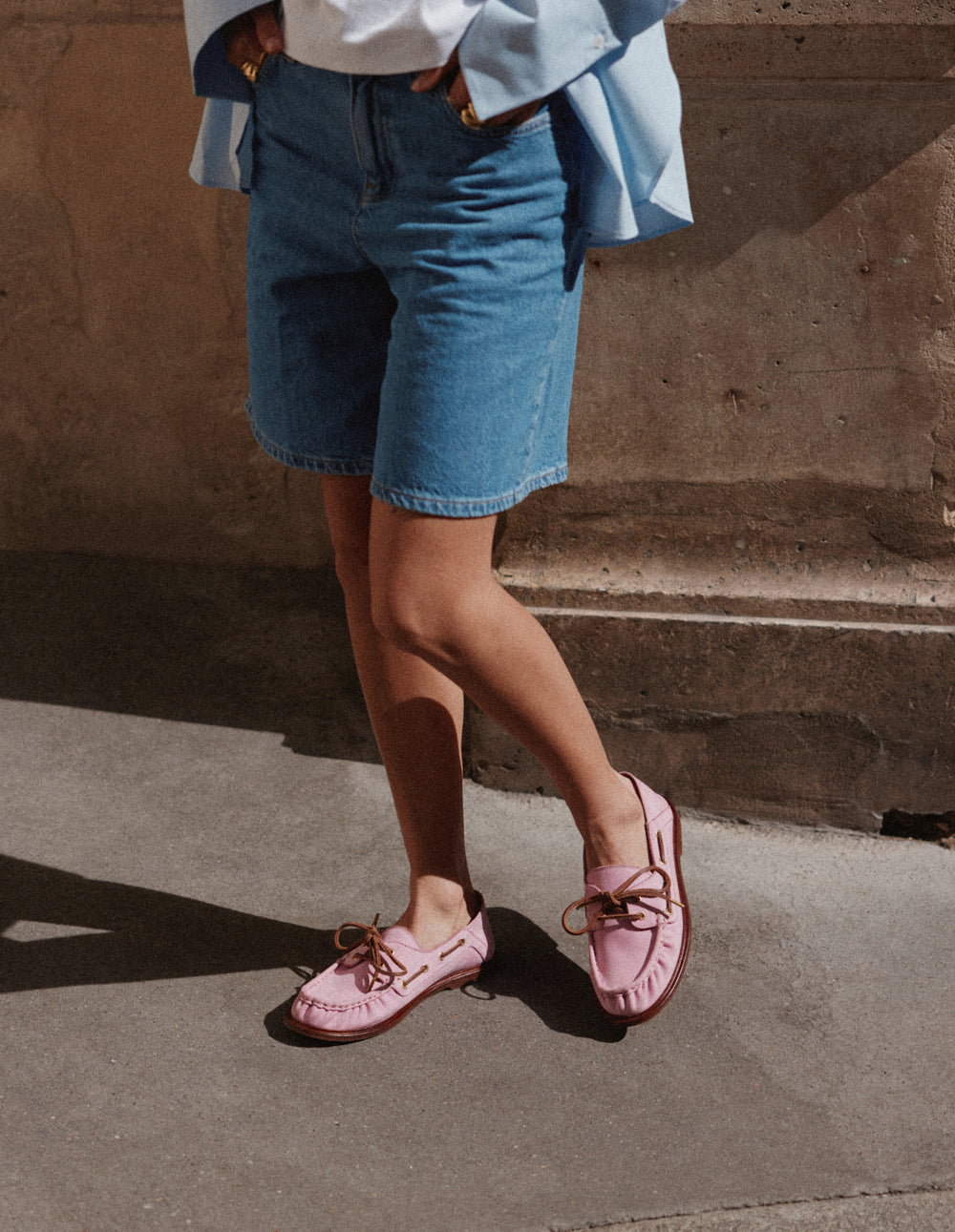 Ovel loafers - Pink nubuck