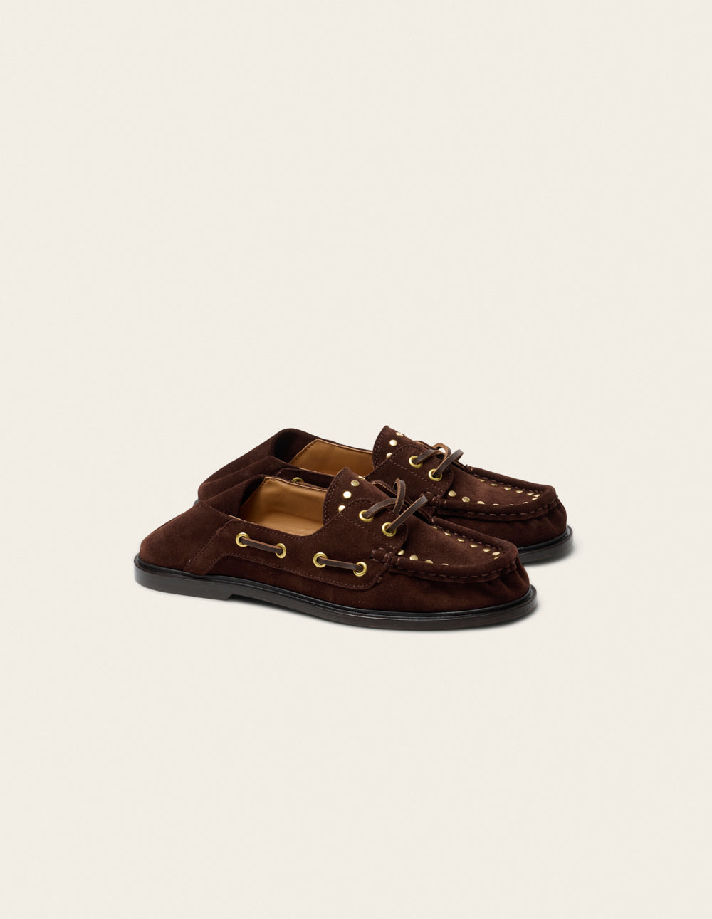Ovel loafers - Chocolate Suede studs