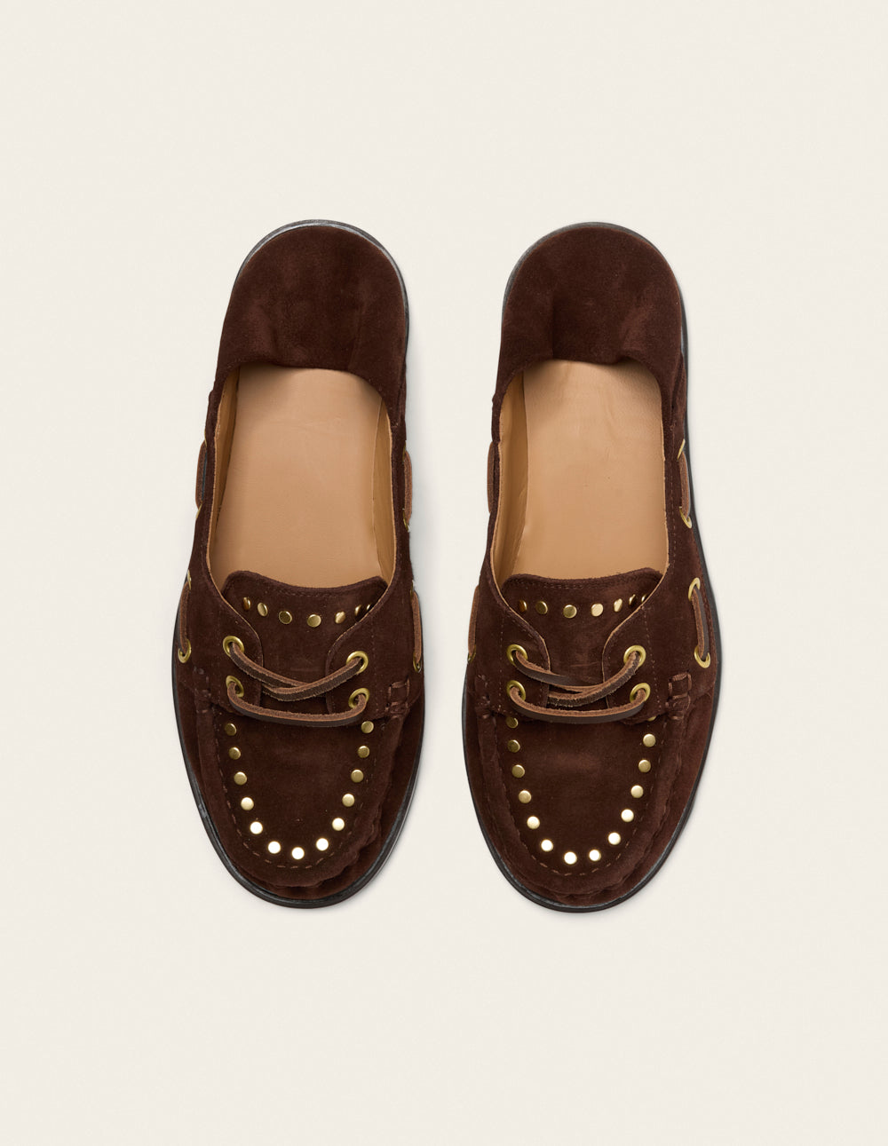 Ovel loafers - Chocolate Suede studs