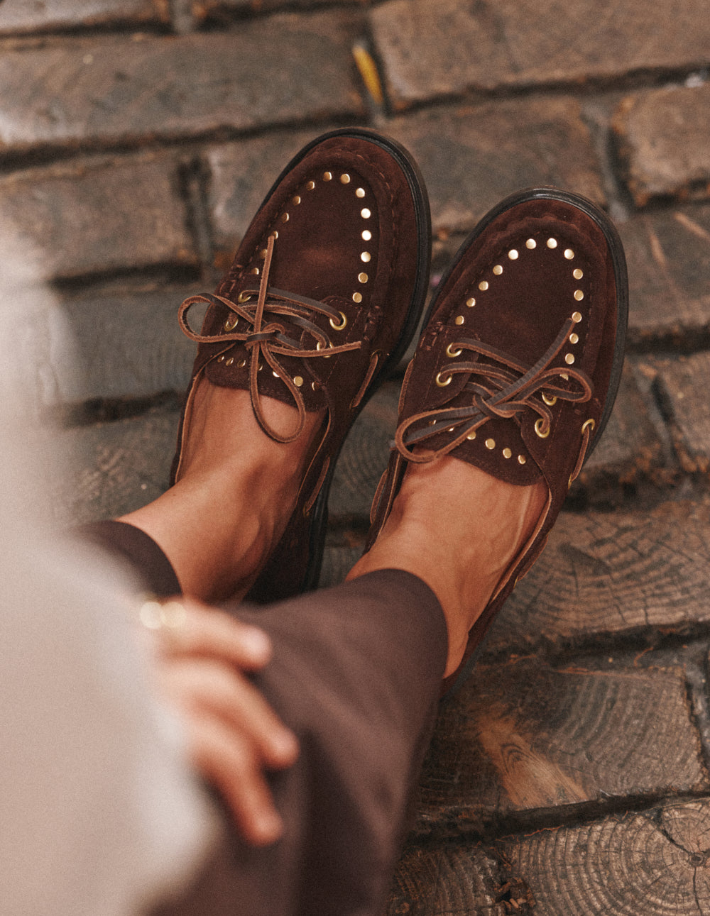 Ovel loafers - Chocolate Suede studs