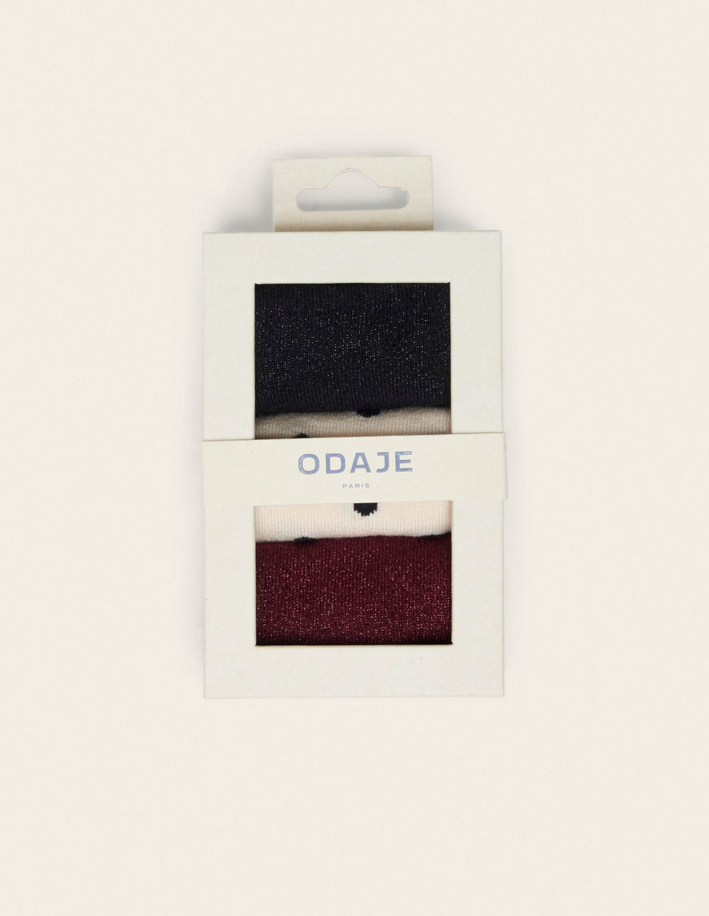 3-Pack of Socks - Black Ecru Burgundy Polka Dot