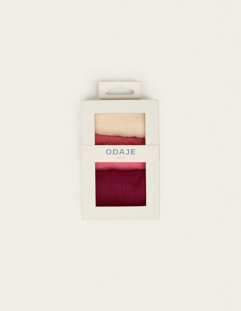 Pack of 3 socks - Openwork ecru pink burgundy