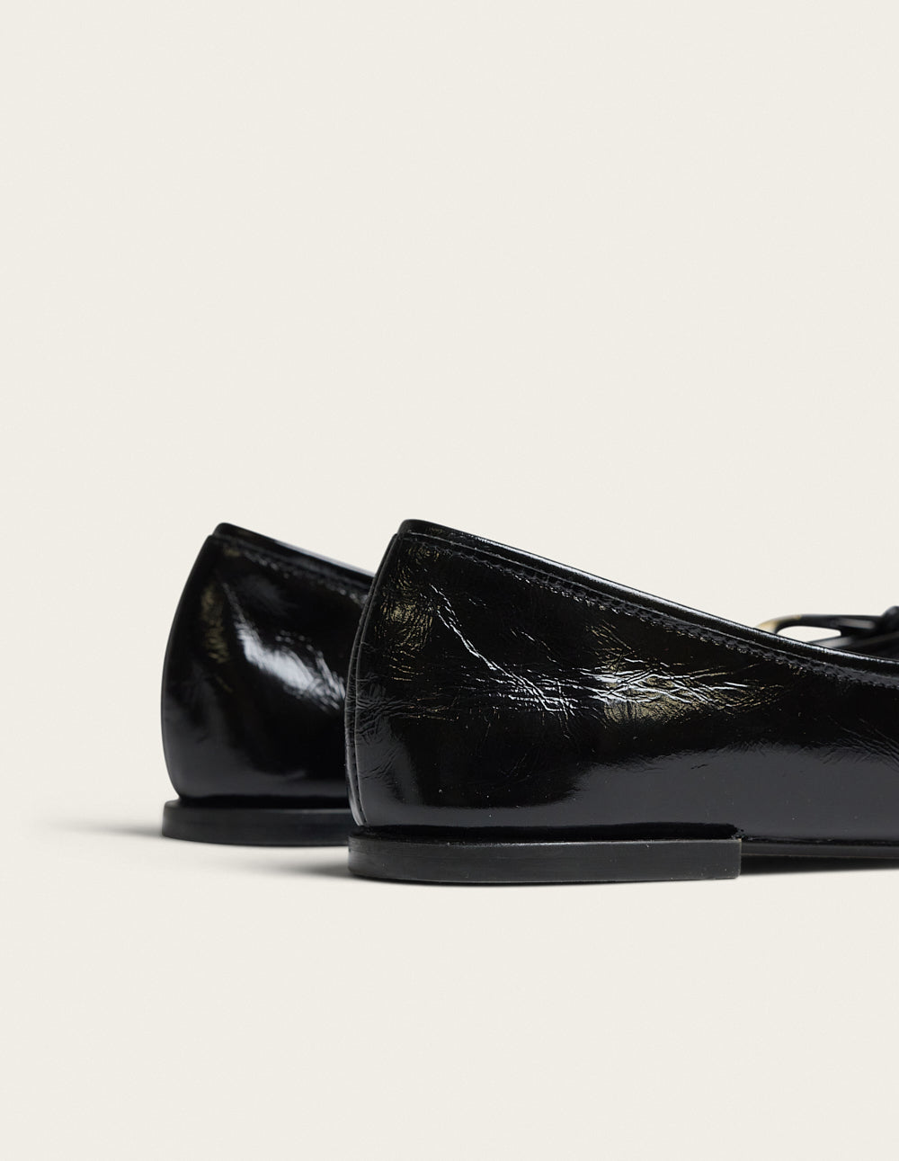 Ballerines Palea - Cuir plissé noir