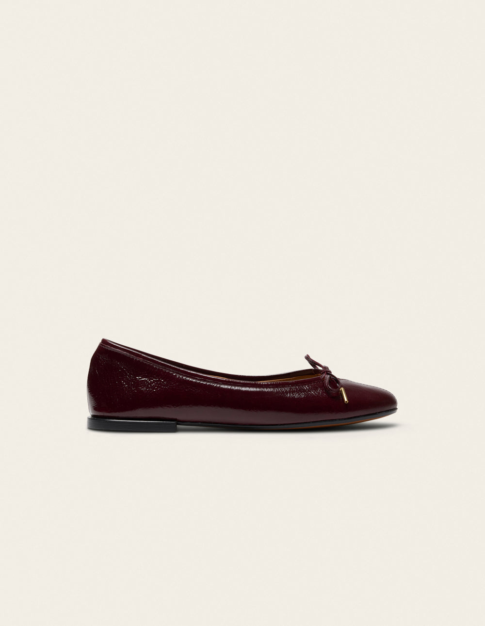 Ballerines Palea - Cuir plissé verni bordeaux