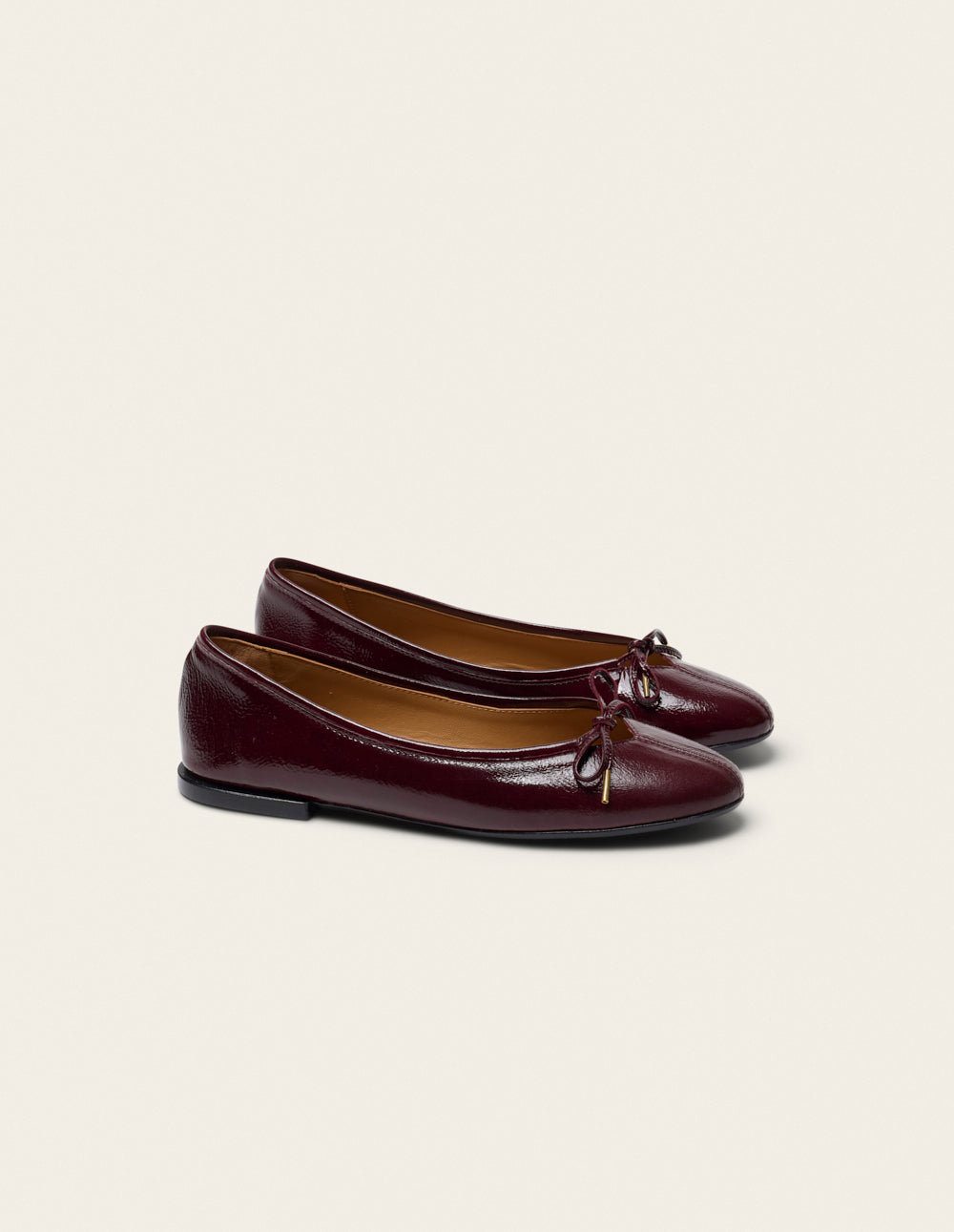 Ballerines Palea - Cuir plissé verni bordeaux
