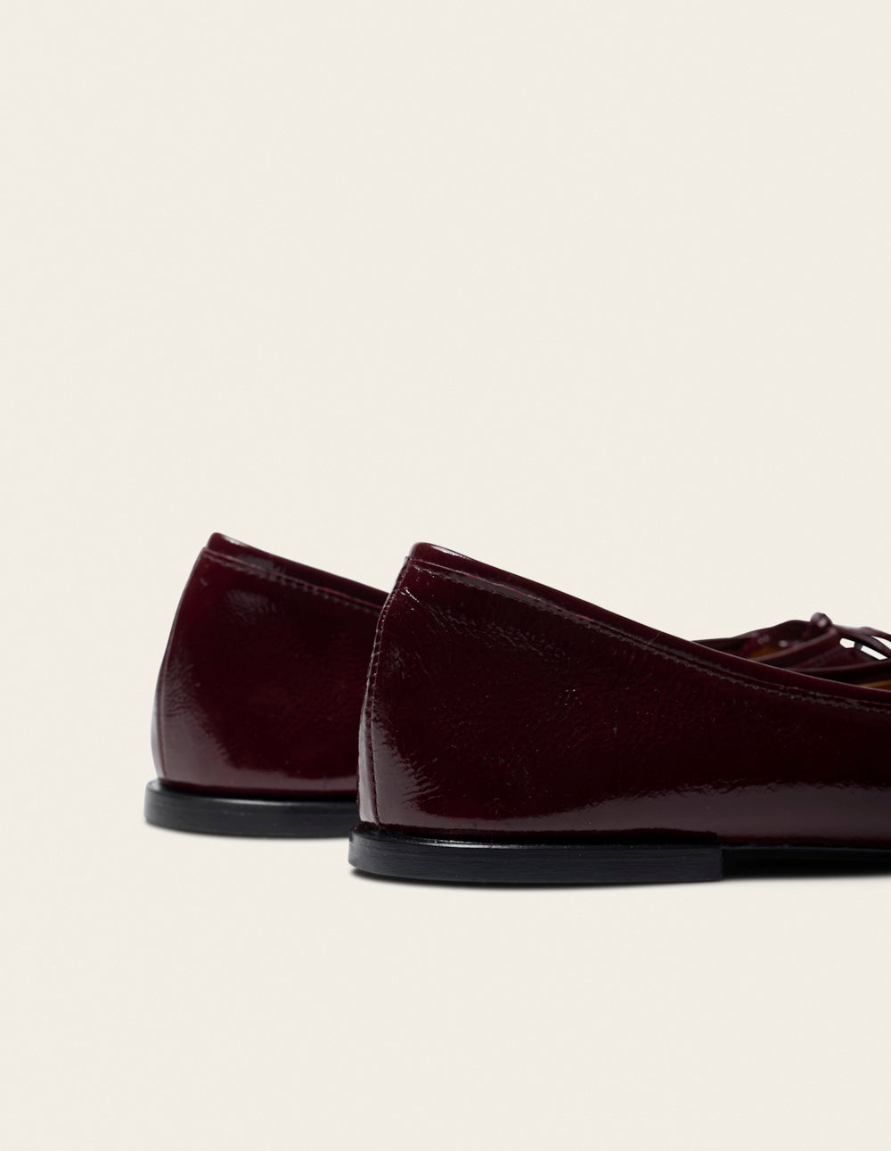 Ballerines Palea - Cuir plissé verni bordeaux