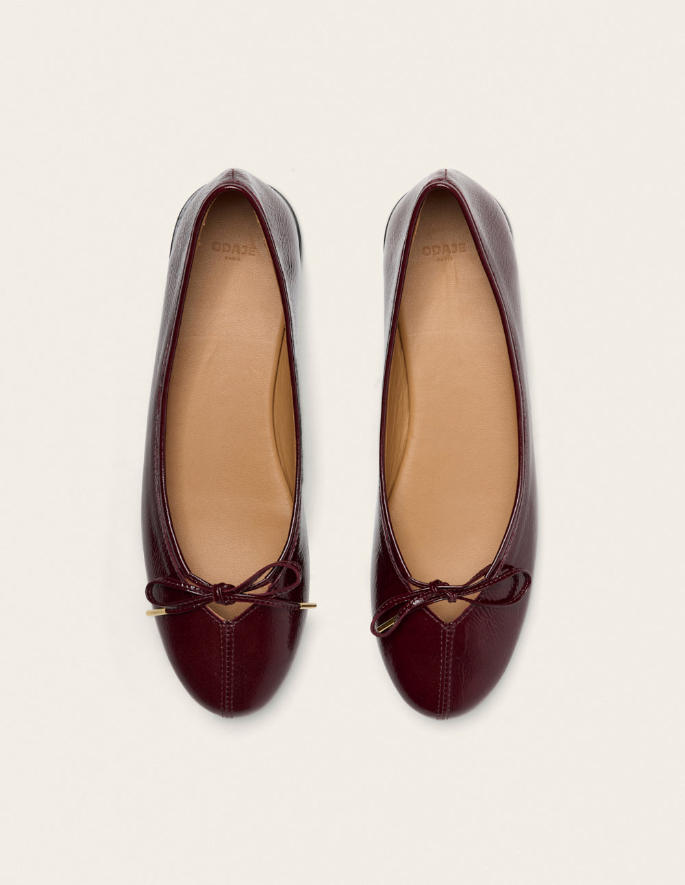 Ballerines Palea - Cuir plissé verni bordeaux