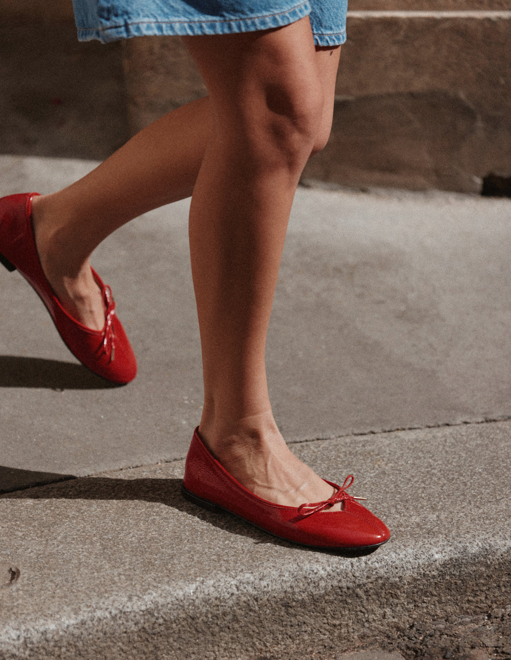Palea ballet flats - Red Patent Pleated Leather