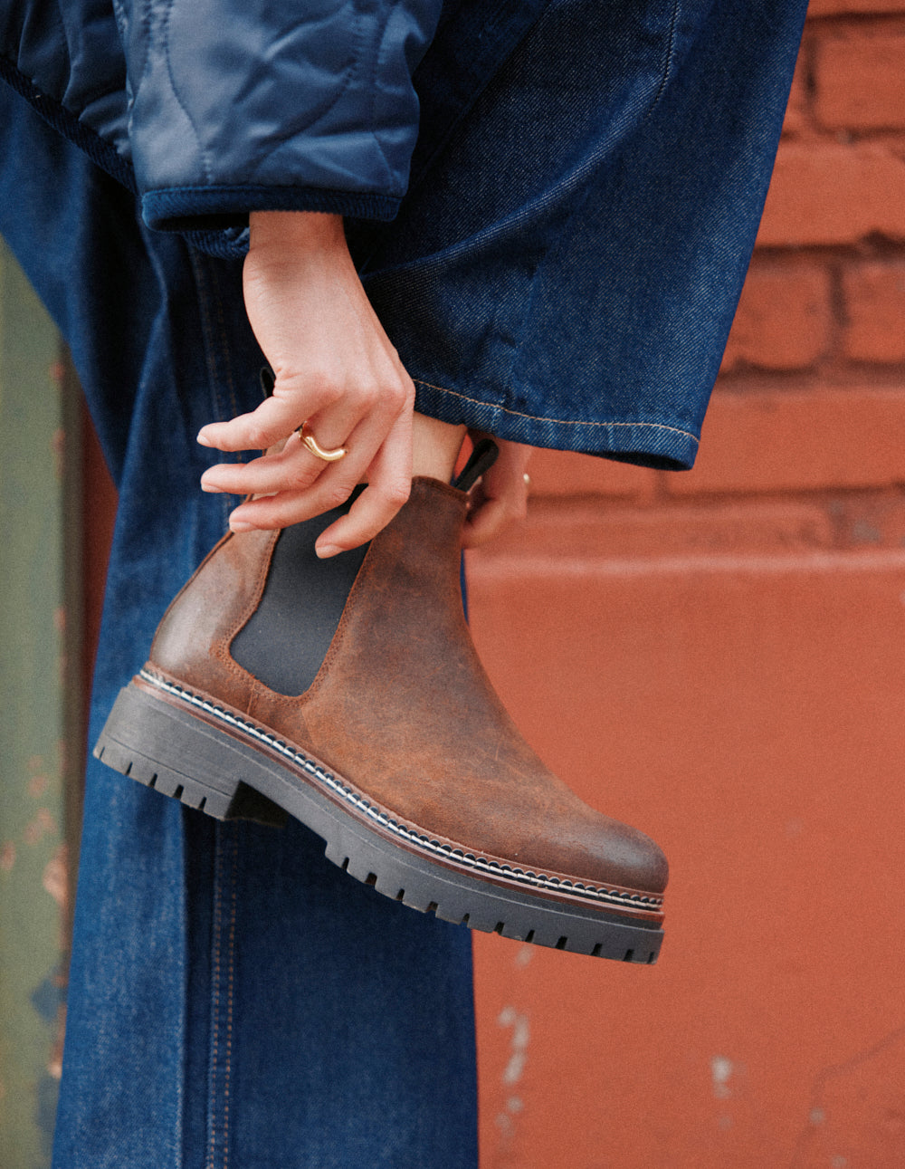 Pernille ankle boots - Brown oiled suede