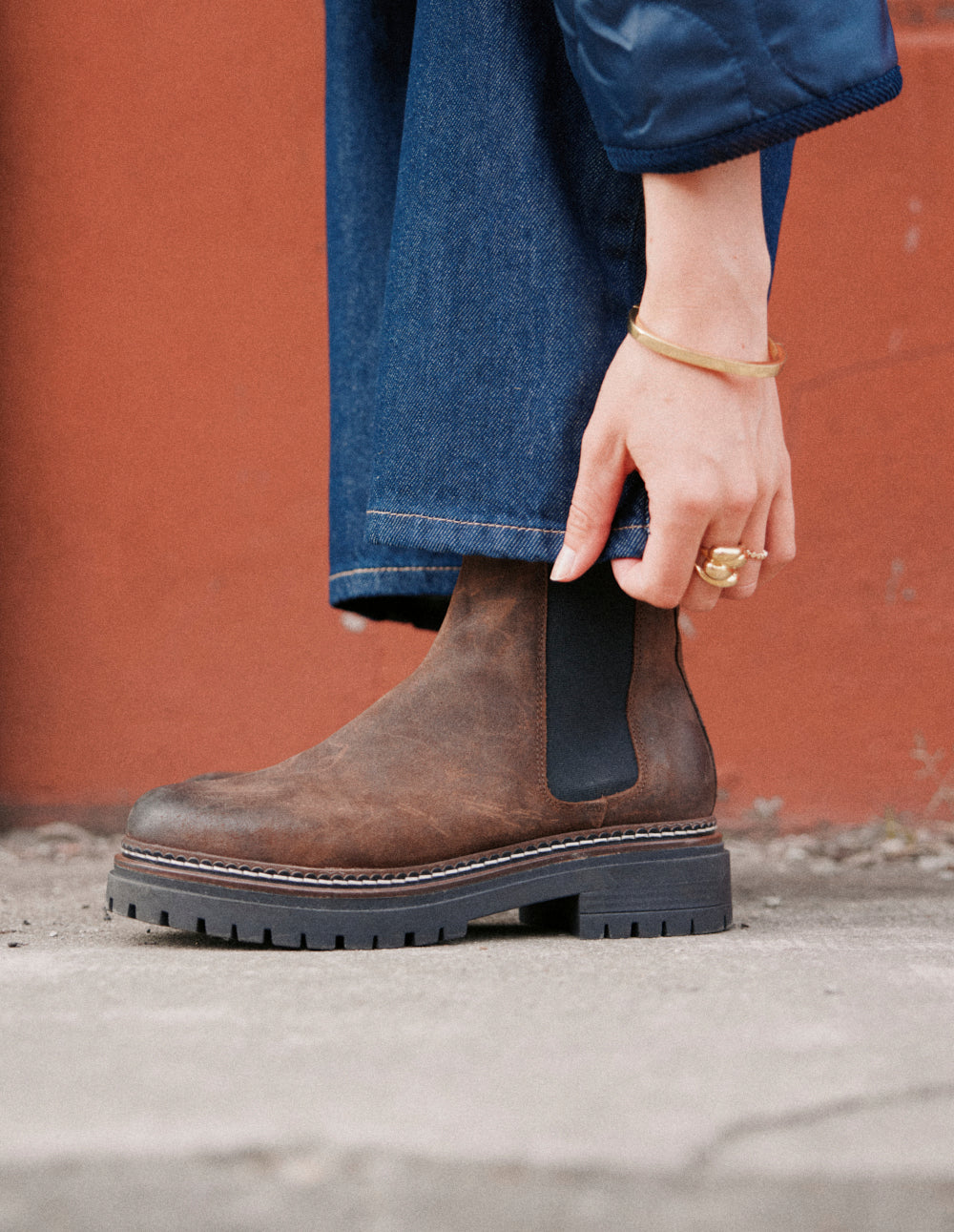 Pernille ankle boots - Brown oiled suede