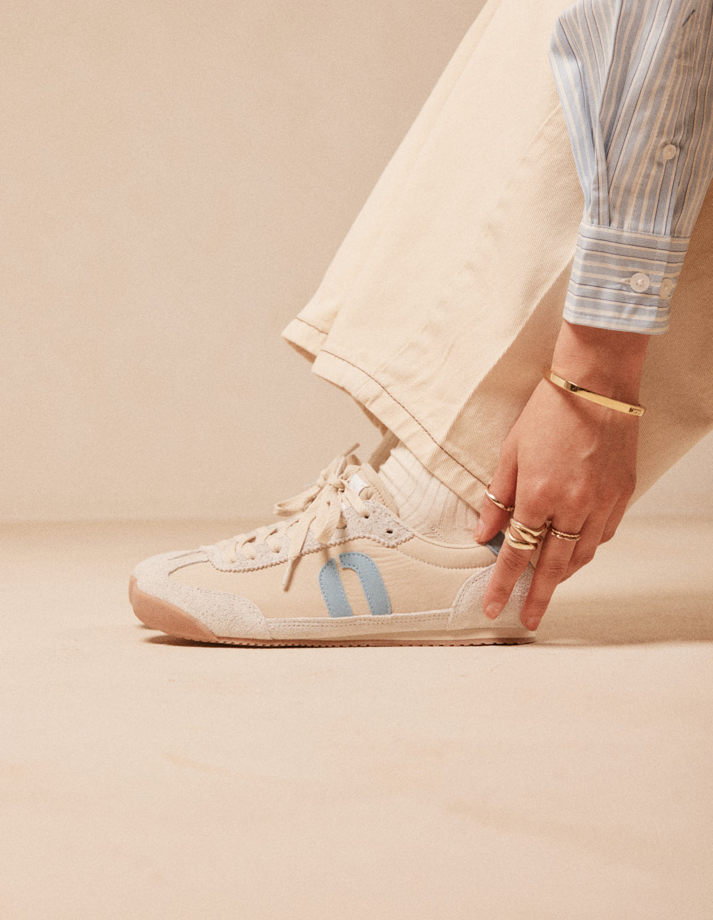 Baskets basses Riya - Beige bleu